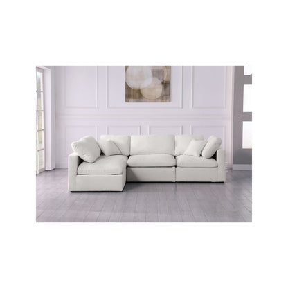 Plush Cream Velvet Standard Comfort Modular Sectional