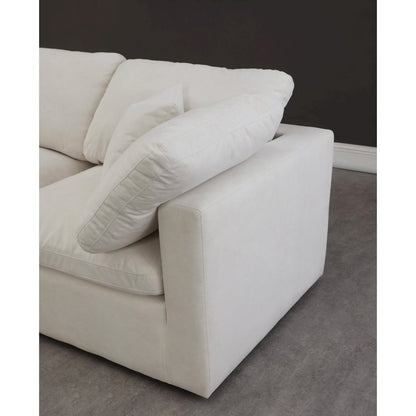 Plush Cream Velvet Standard Comfort Modular Sectional
