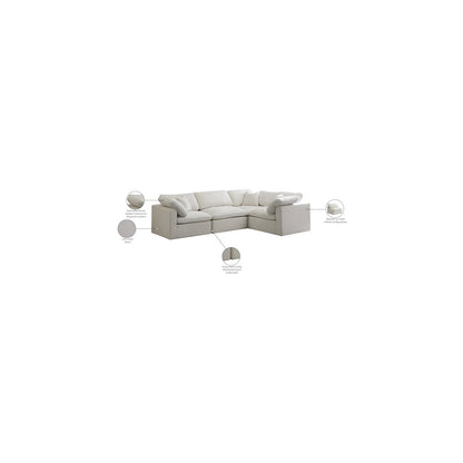 Plush Cream Velvet Modular Sectional