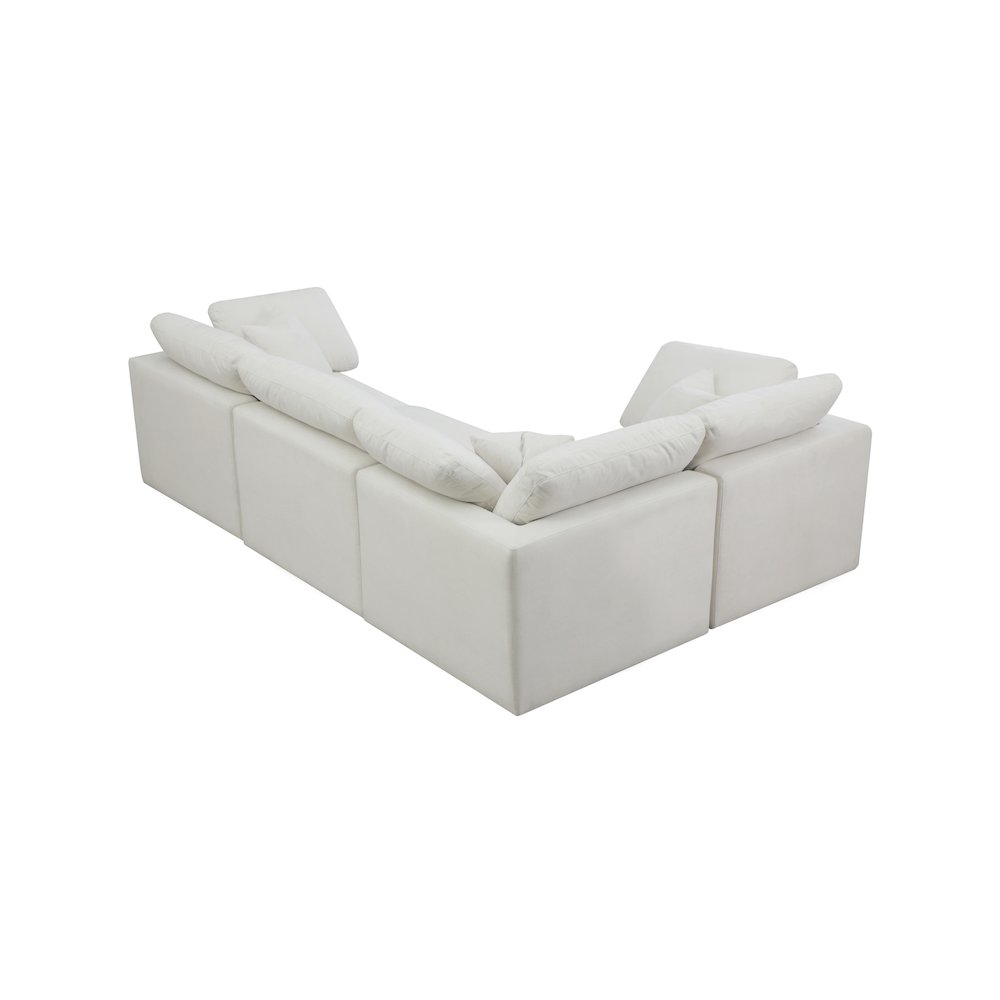 Plush Cream Velvet Modular Sectional