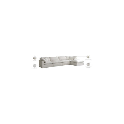 Plush Cream Velvet Standard Comfort Modular Sectional
