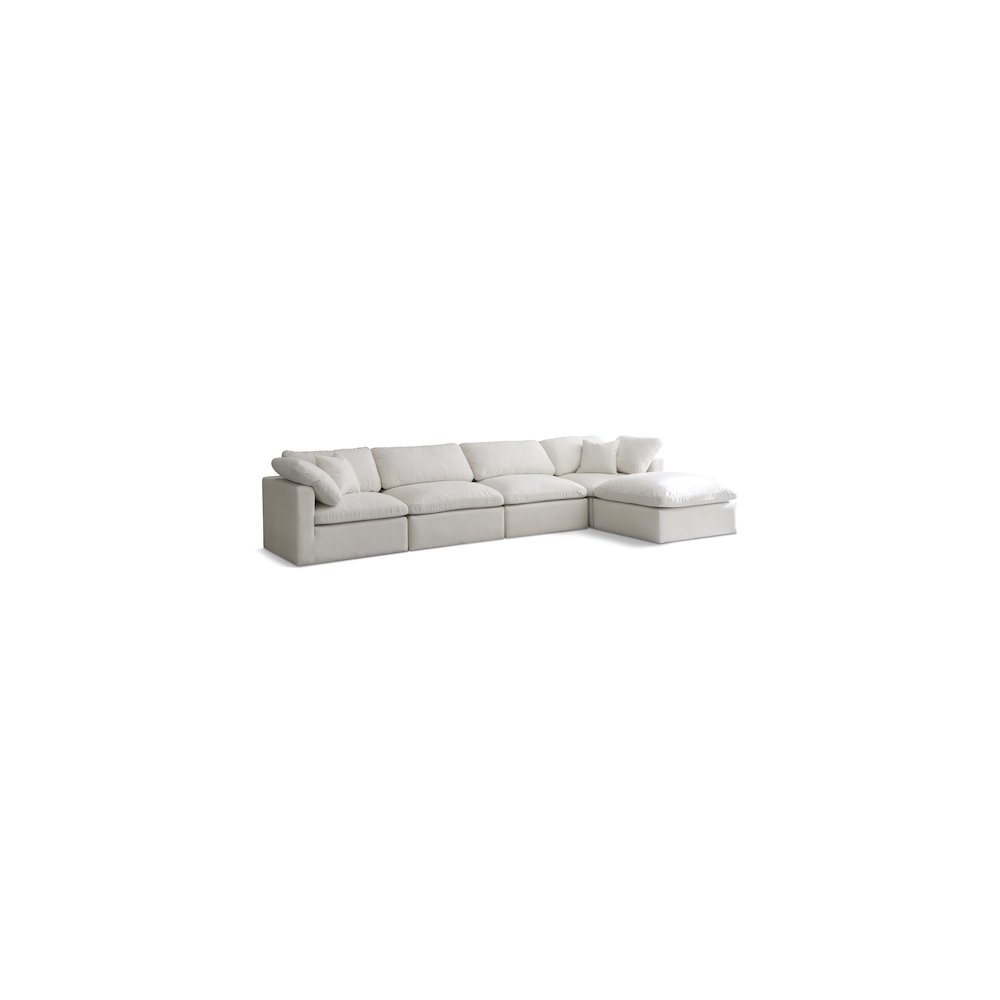 Plush Cream Velvet Standard Comfort Modular Sectional