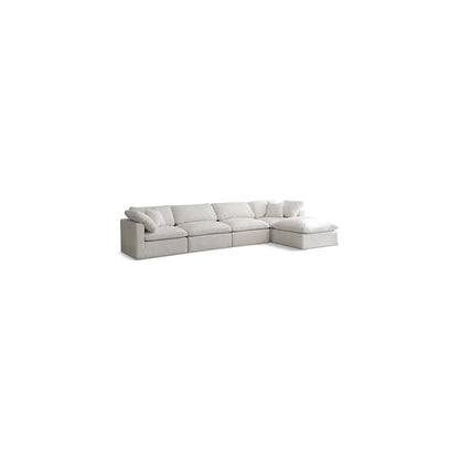 Plush Cream Velvet Standard Comfort Modular Sectional