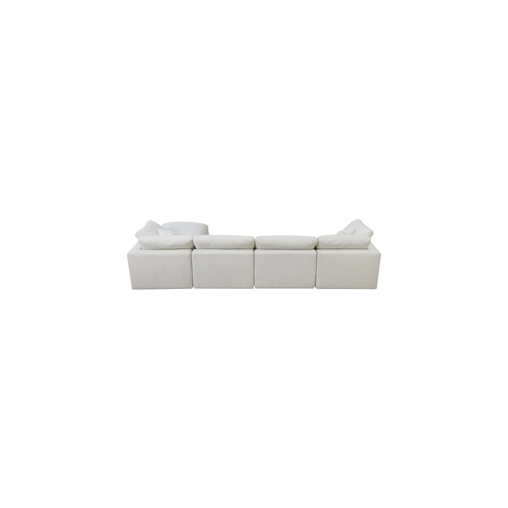 Plush Cream Velvet Standard Comfort Modular Sectional