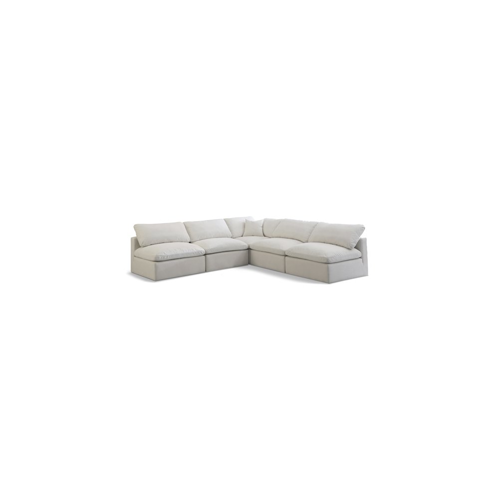 Plush Cream Velvet Standard Comfort Modular Sectional