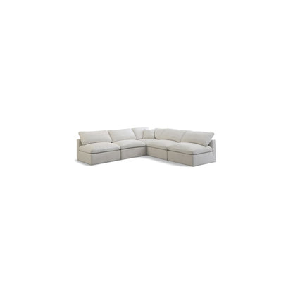 Plush Cream Velvet Standard Comfort Modular Sectional
