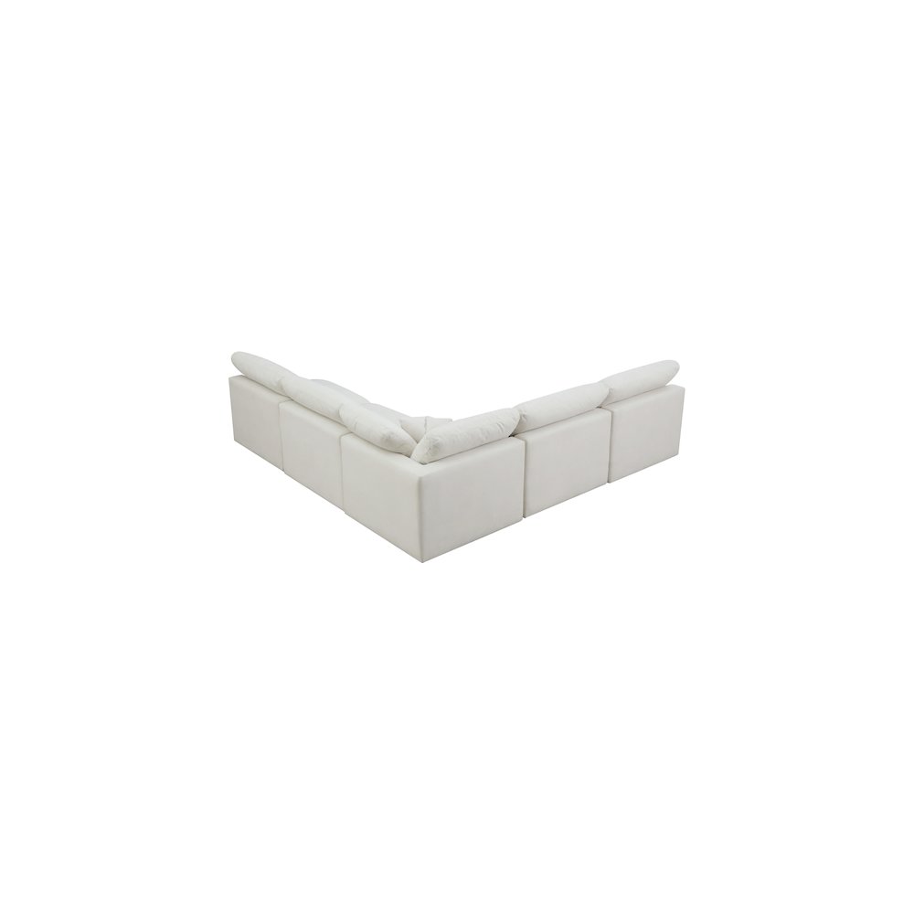 Plush Cream Velvet Standard Comfort Modular Sectional