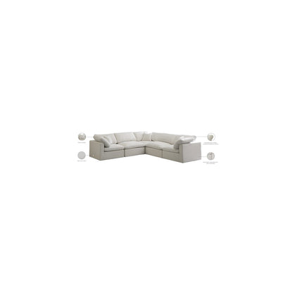 Plush Cream Velvet Standard Comfort Modular Sectional