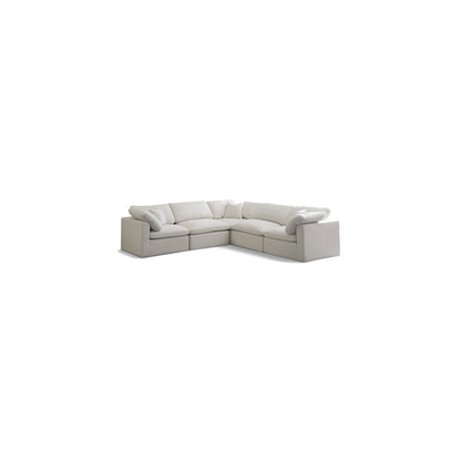 Plush Cream Velvet Standard Comfort Modular Sectional
