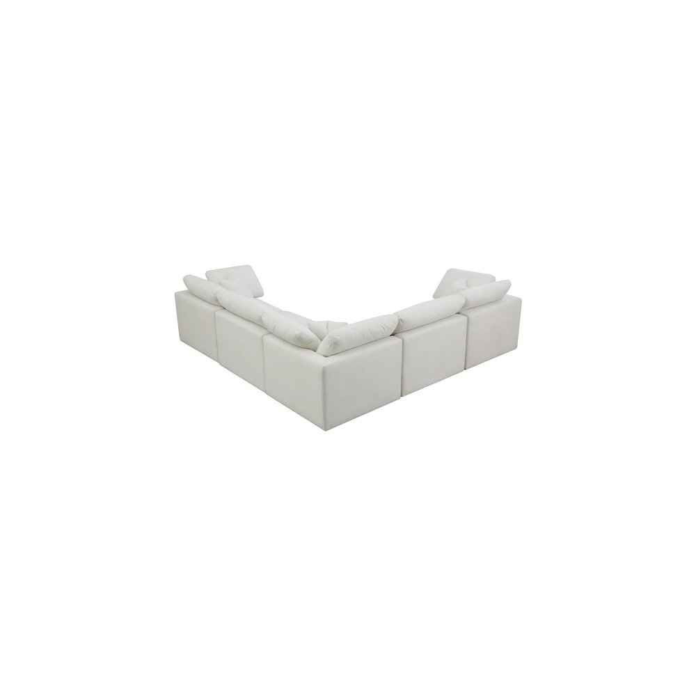 Plush Cream Velvet Standard Comfort Modular Sectional