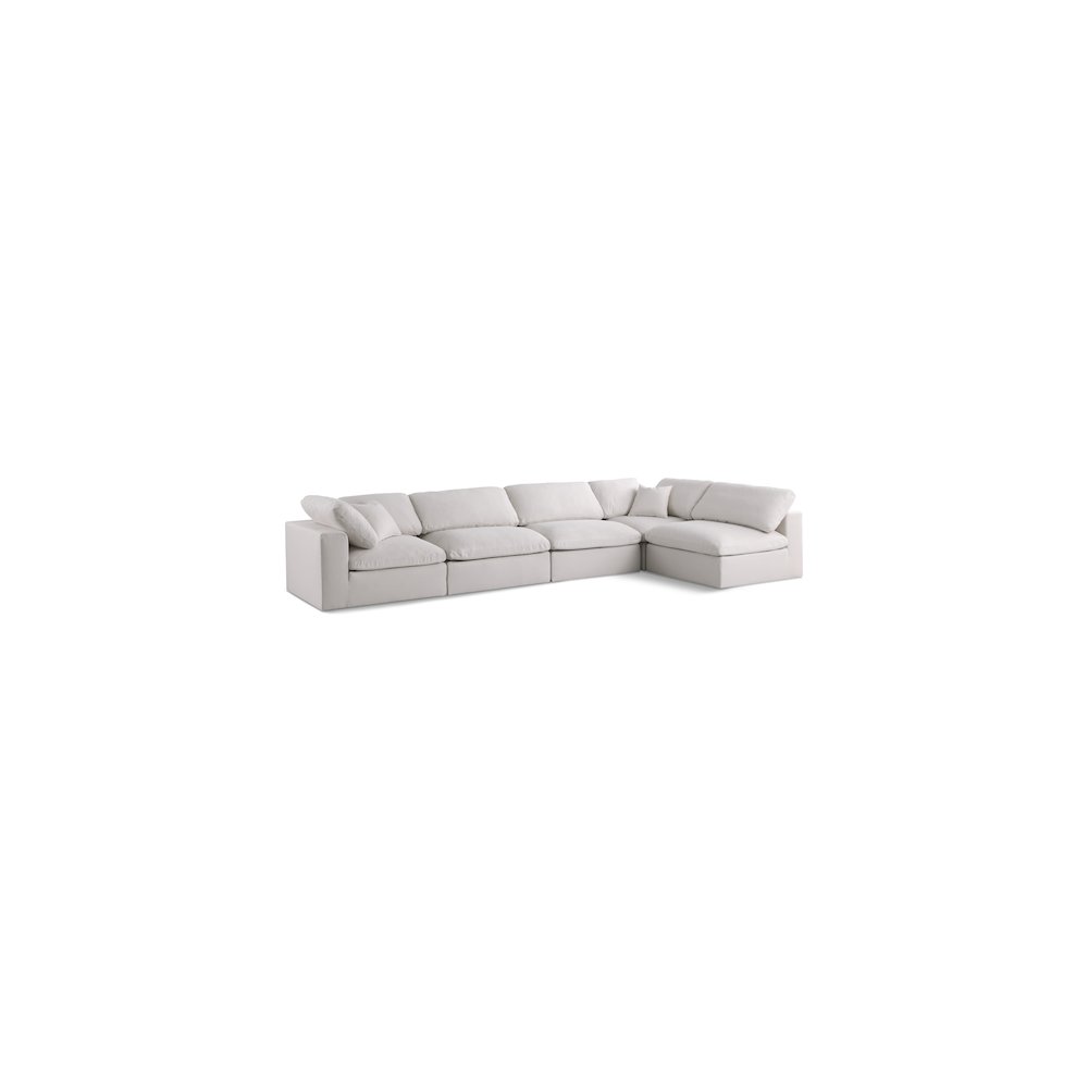 Plush Cream Velvet Standard Comfort Modular Sectional