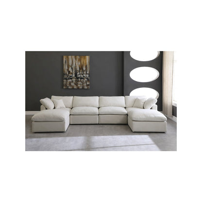 Plush Cream Velvet Standard Comfort Modular Sectional