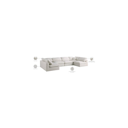 Plush Cream Velvet Standard Comfort Modular Sectional