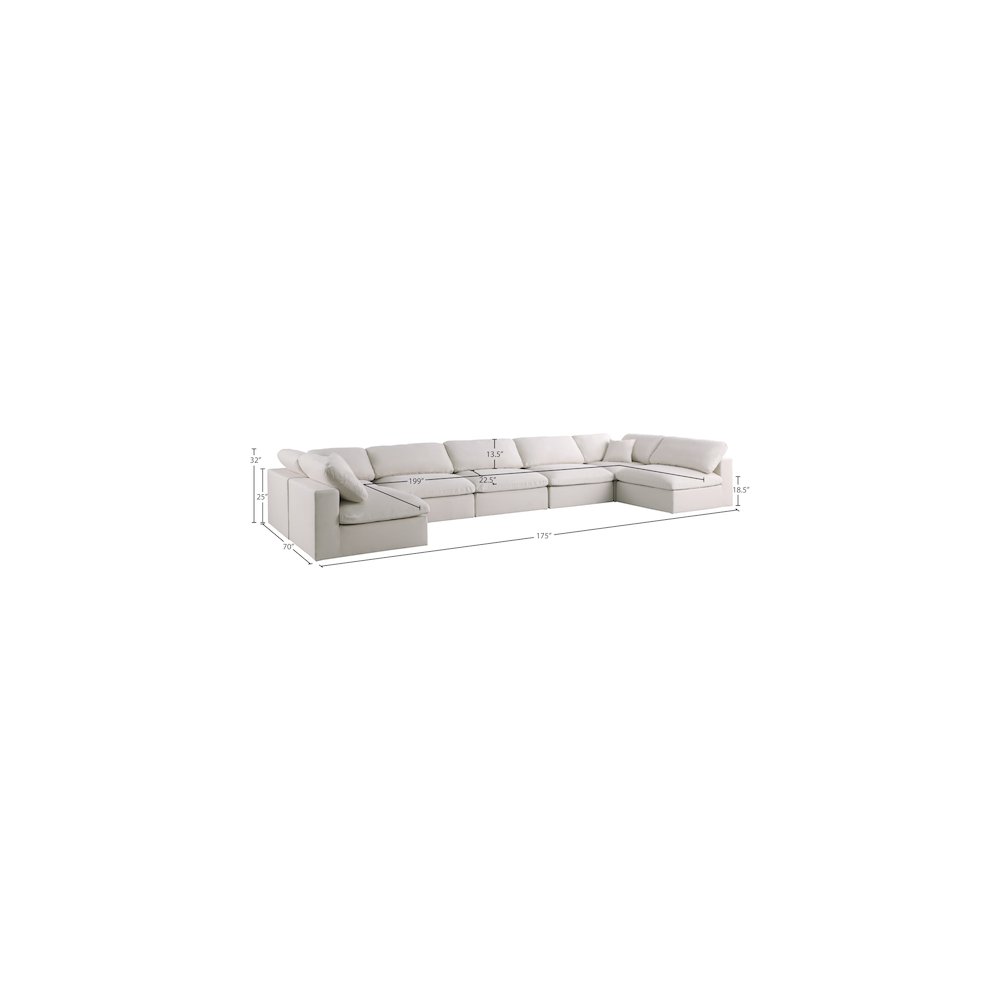 Plush Cream Velvet Standard Comfort Modular Sectional