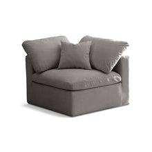Plush Grey Velvet Standard Comfort Modular Corner Chair