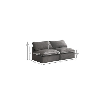 Plush Grey Velvet Standard Comfort Modular Sofa