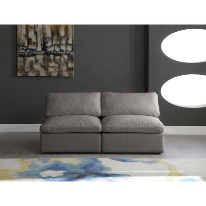 Plush Grey Velvet Standard Comfort Modular Sofa