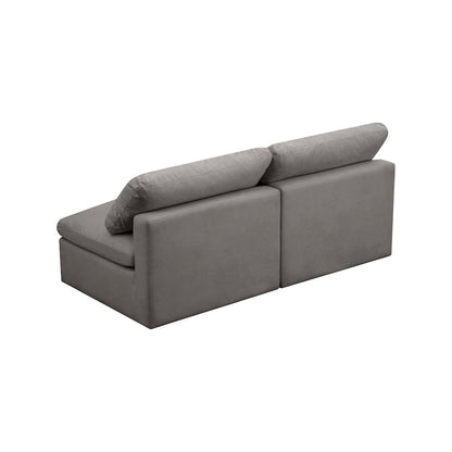 Plush Grey Velvet Standard Comfort Modular Sofa