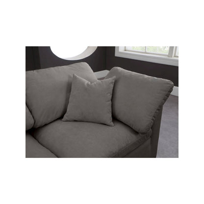 Plush Grey Velvet Modular Sectional