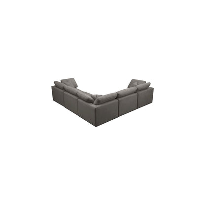 Plush Grey Velvet Standard Comfort Modular Sectional