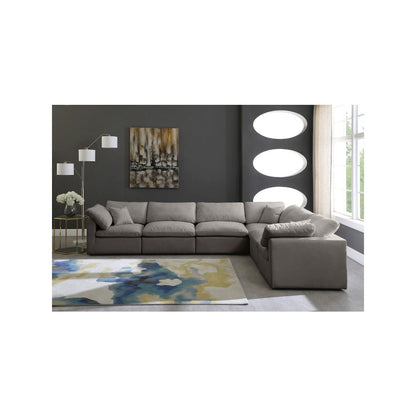 Plush Grey Velvet Standard Comfort Modular Sectional