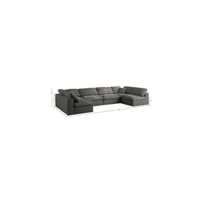 Plush Grey Velvet Standard Comfort Modular Sectional