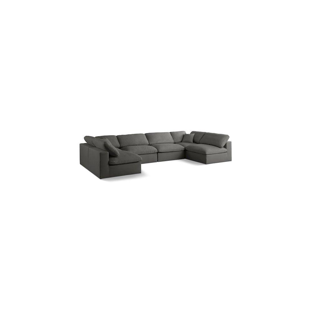 Plush Grey Velvet Standard Comfort Modular Sectional