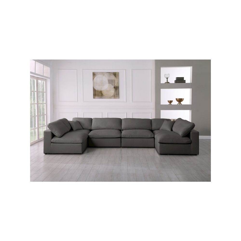 Plush Grey Velvet Standard Comfort Modular Sectional