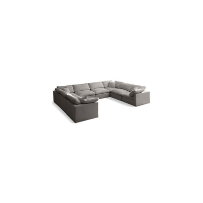 Plush Grey Velvet Standard Comfort Modular Sectional