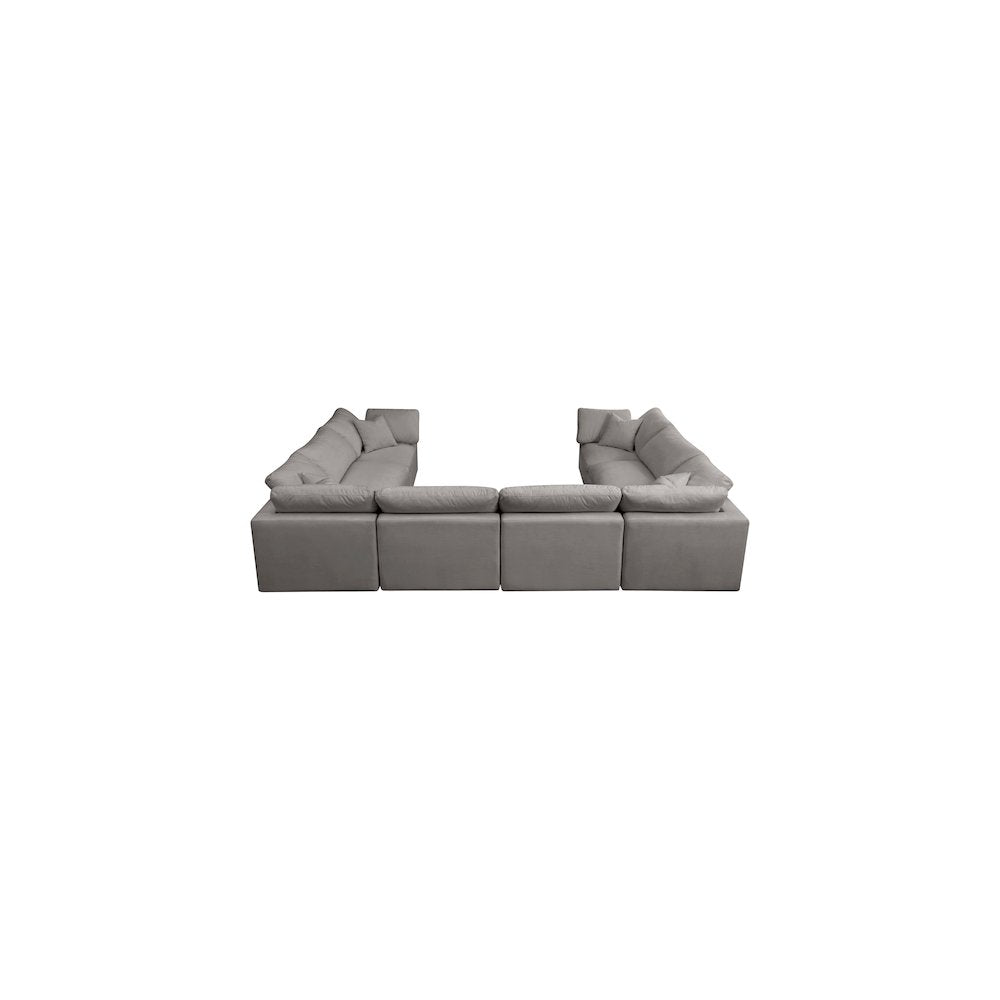 Plush Grey Velvet Standard Comfort Modular Sectional