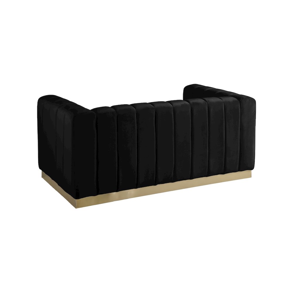 Marlon Black Velvet Loveseat