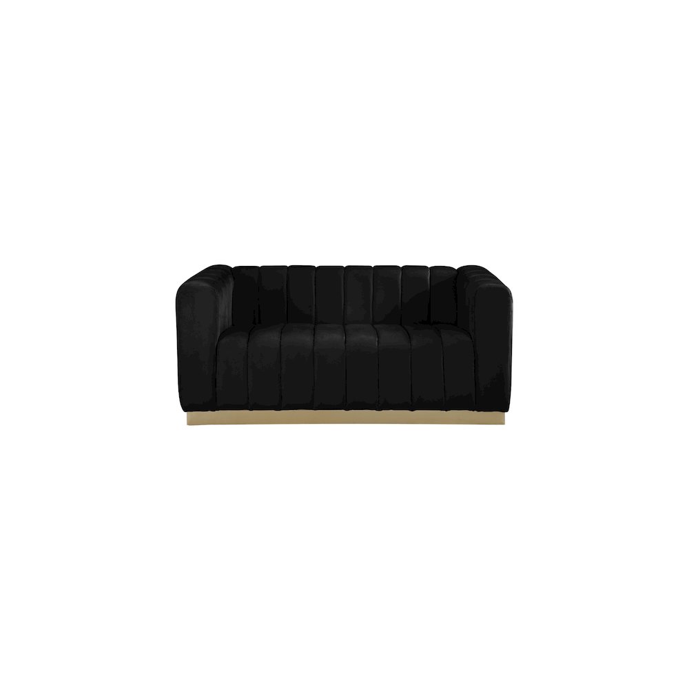 Marlon Black Velvet Loveseat