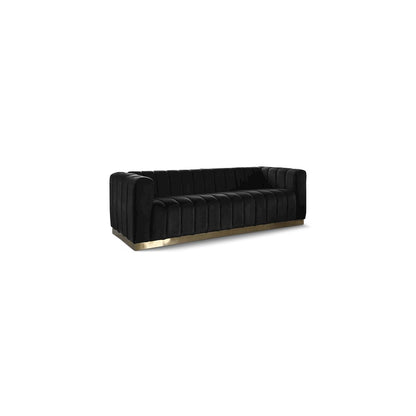 Marlon Black Velvet Sofa