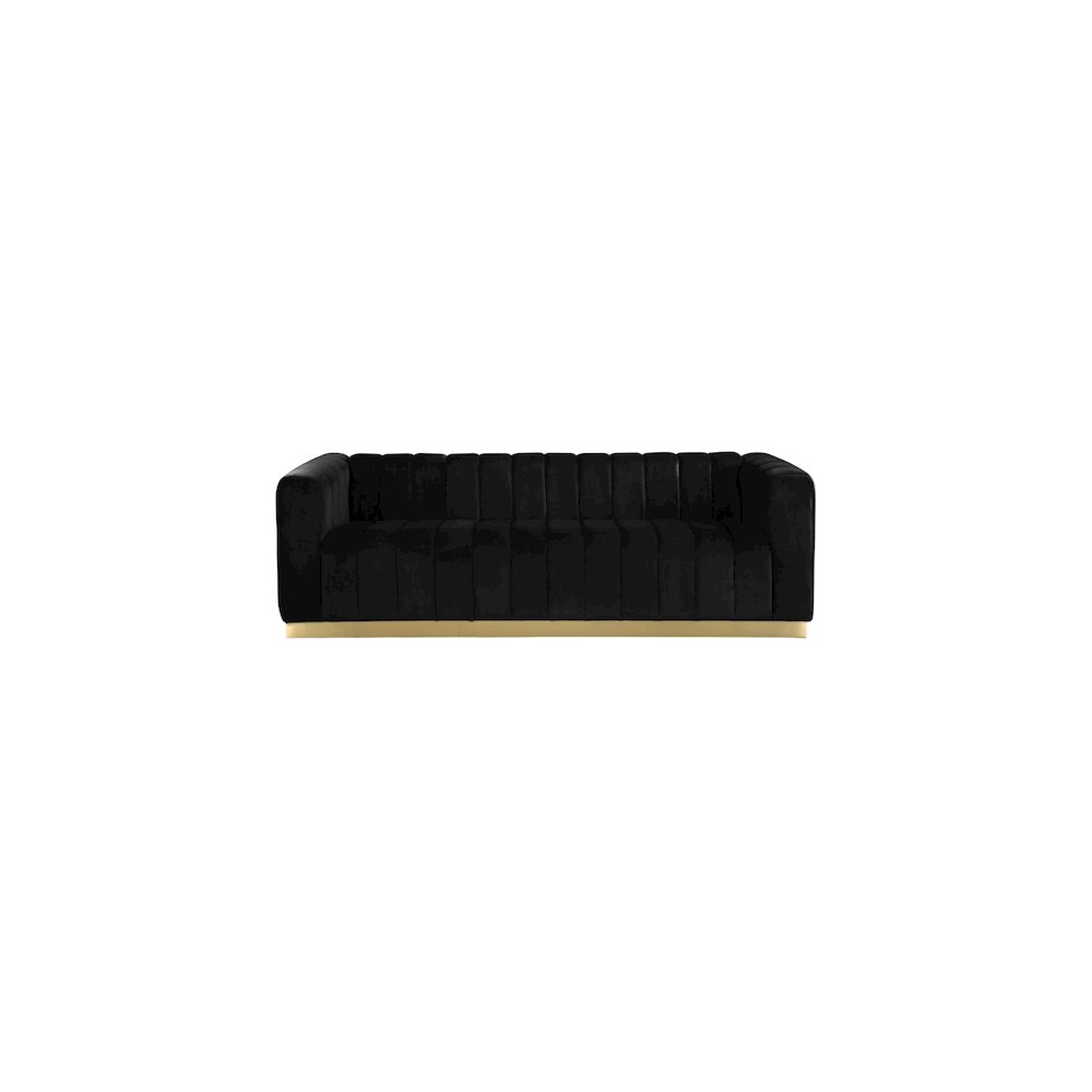 Marlon Black Velvet Sofa