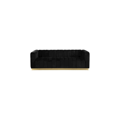 Marlon Black Velvet Sofa