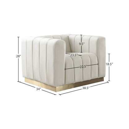 Marlon Cream Velvet Chair