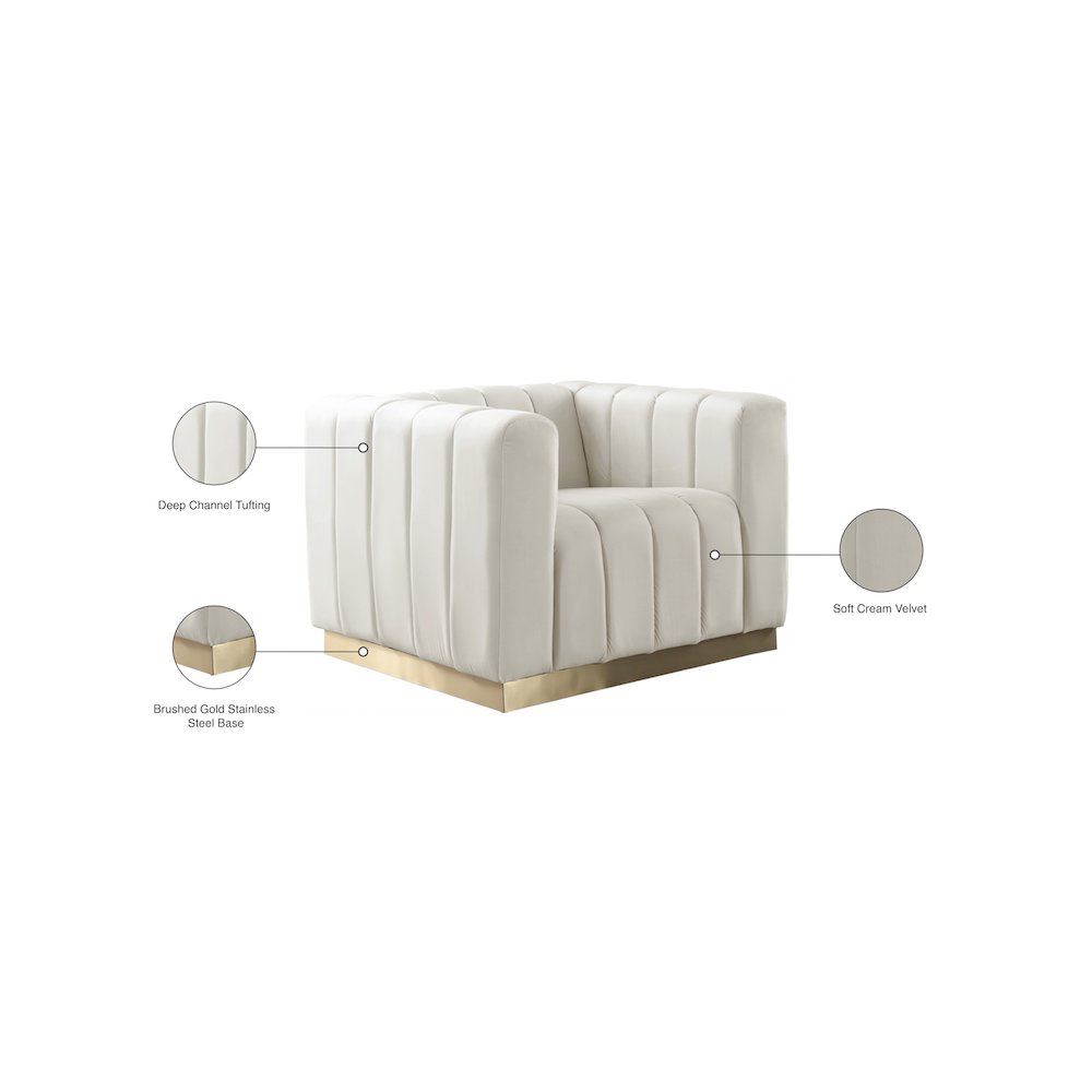 Marlon Cream Velvet Chair