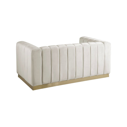 Marlon Cream Velvet Loveseat