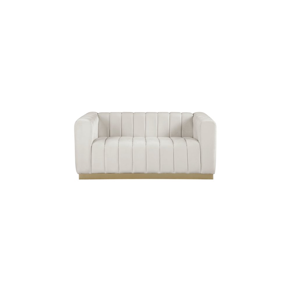 Marlon Cream Velvet Loveseat