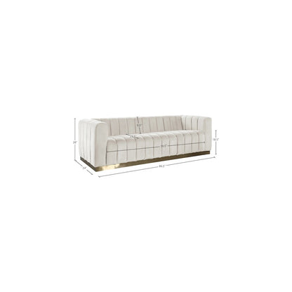Marlon Cream Velvet Sofa