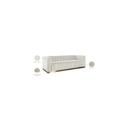Marlon Cream Velvet Sofa