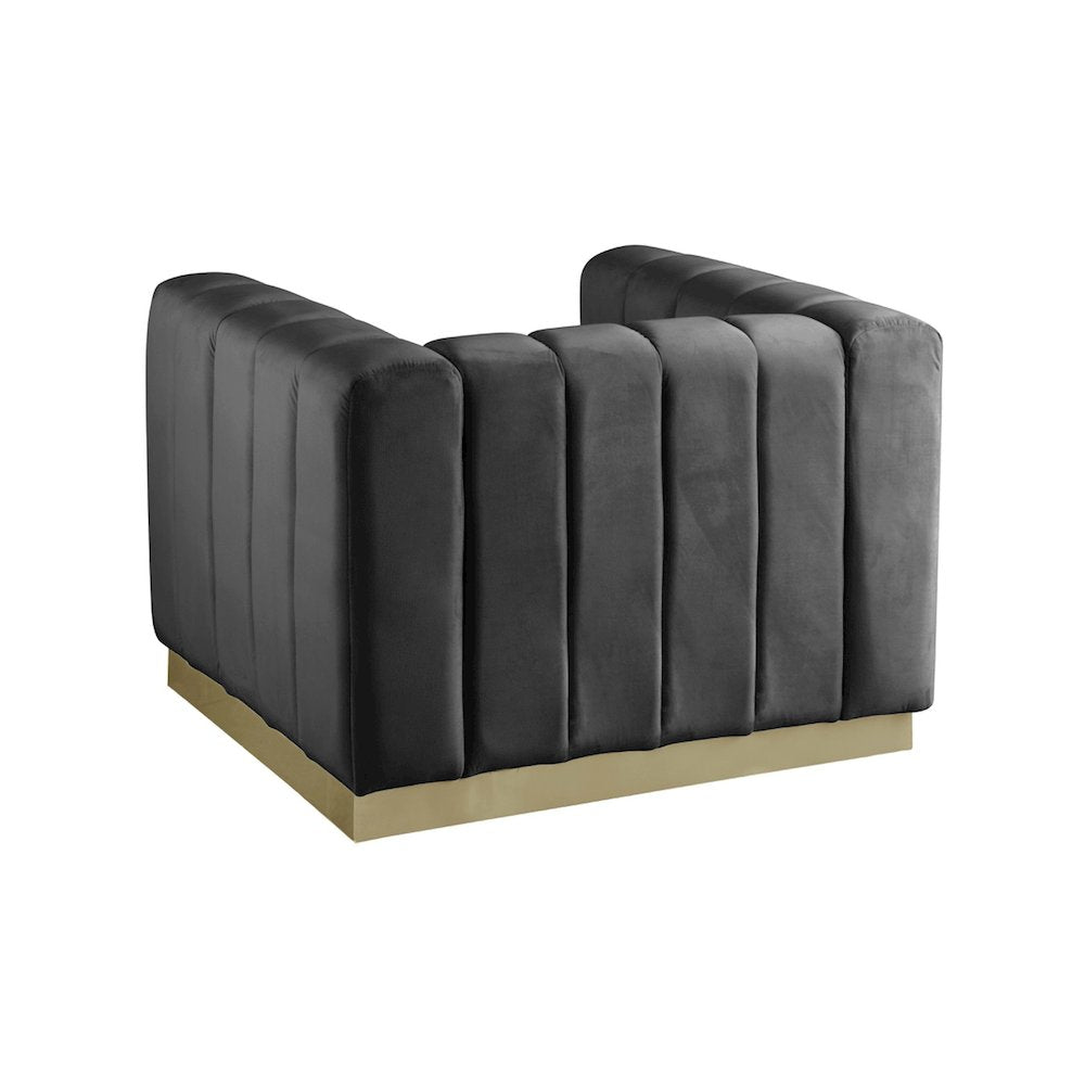 Marlon Grey Velvet Chair