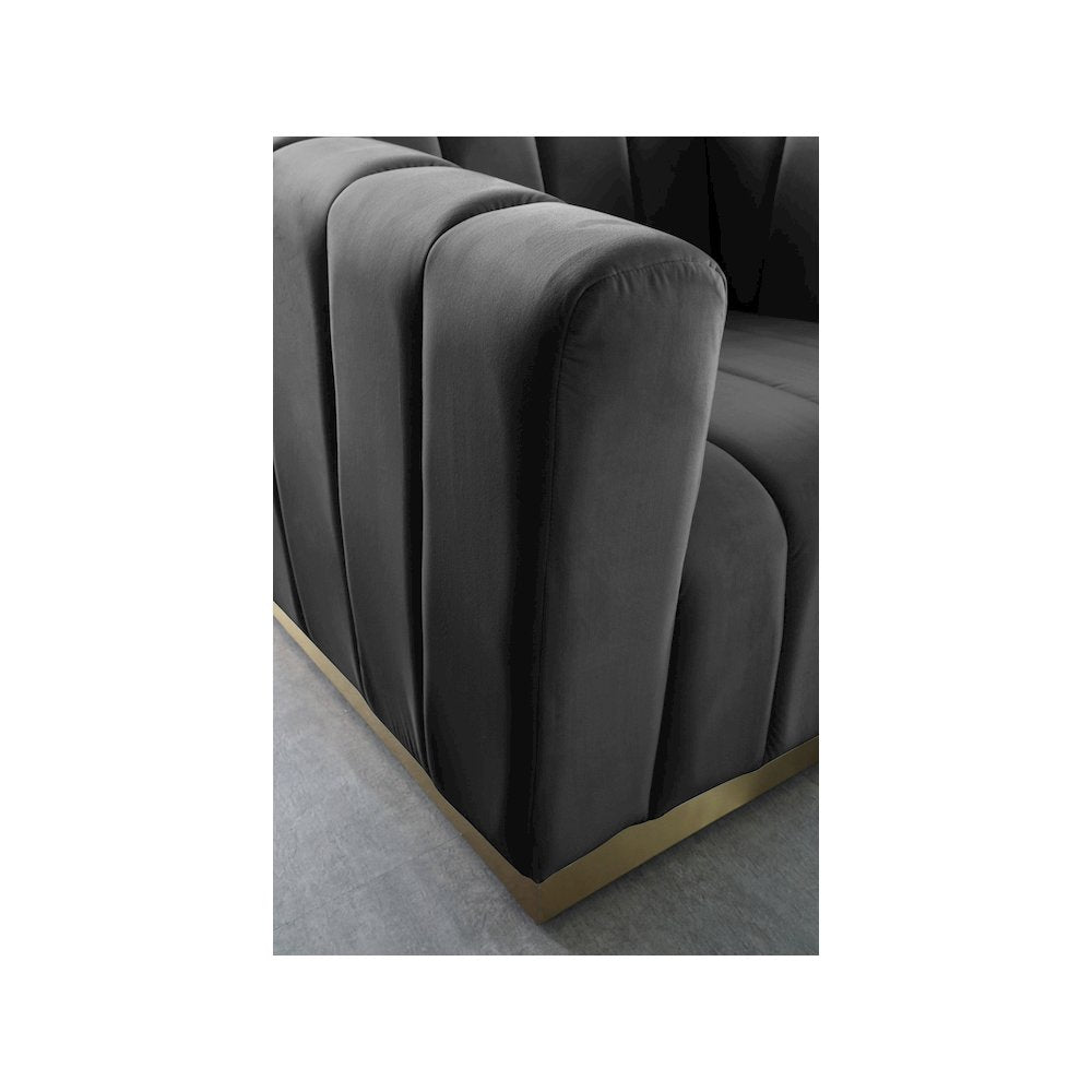 Marlon Grey Velvet Loveseat