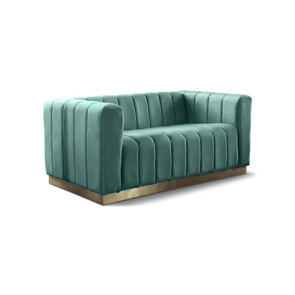Marlon Mint Velvet Loveseat