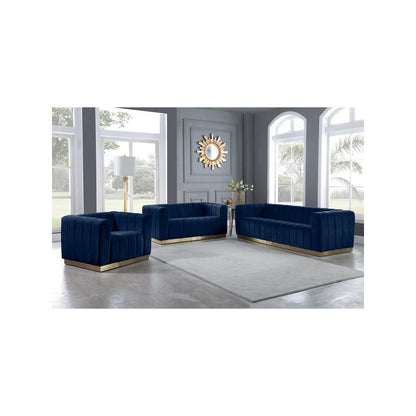 Marlon Navy Velvet Chair