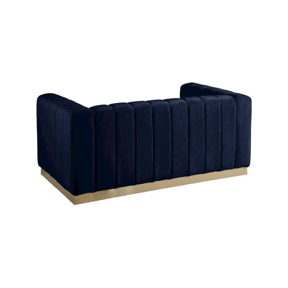 Marlon Navy Velvet Loveseat