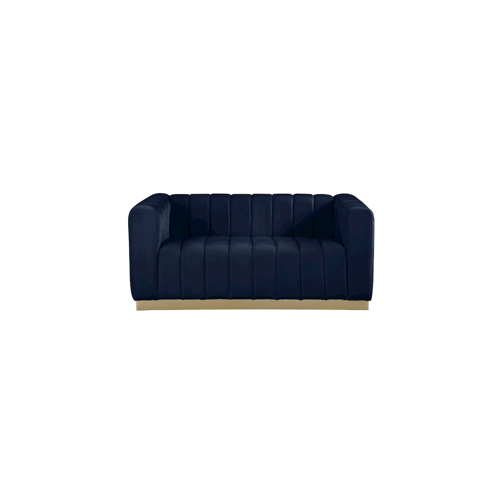 Marlon Navy Velvet Loveseat