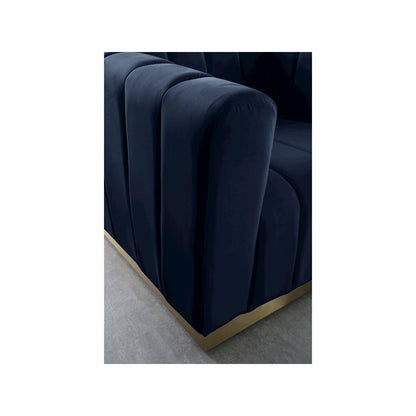 Marlon Navy Velvet Loveseat