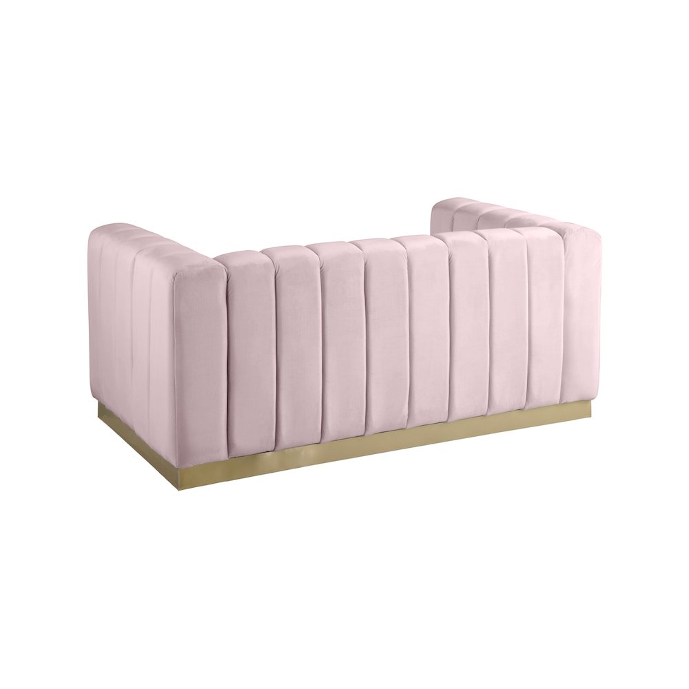 Marlon Pink Velvet Loveseat