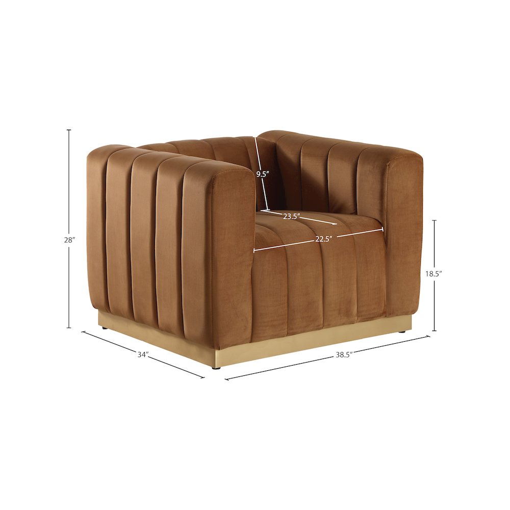 Marlon Saddle Velvet Chair